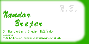 nandor brejer business card